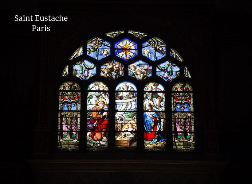 stained-glass at the Saint-Eustache in Paris near Les Halles