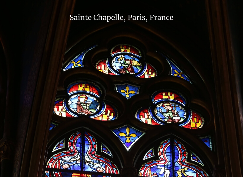 stained-glass at the top of the Sainte-Chapelle in Paris