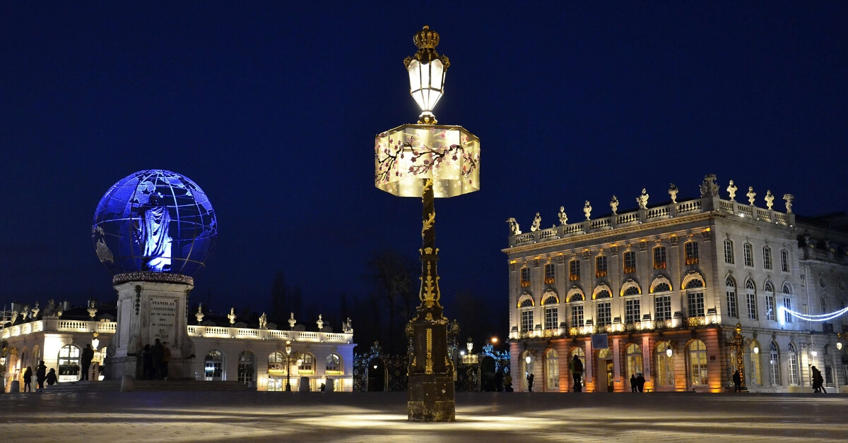 place stanislas in the city of nancy at night