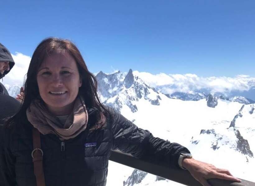 Edie Couvillon at the Aiguille du Midi