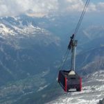 tram car going up to the Aiguille du Midi