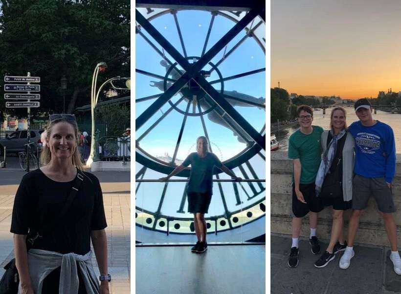 Kristina and her family enjoying France