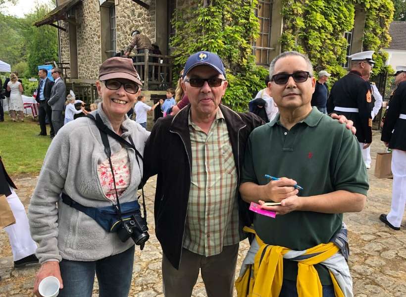 Greg (left) during a visit to Chateau-Thierry