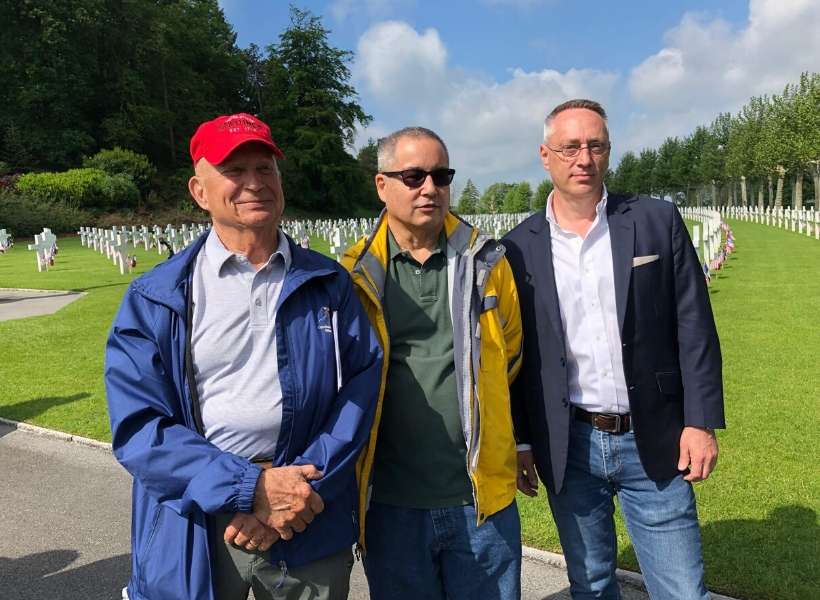 Greg (center) during a visit to Chateau-Thierry