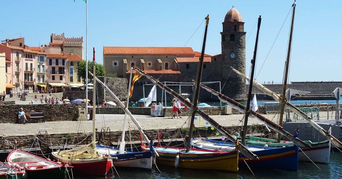 Small boat dock in the village of Collioure