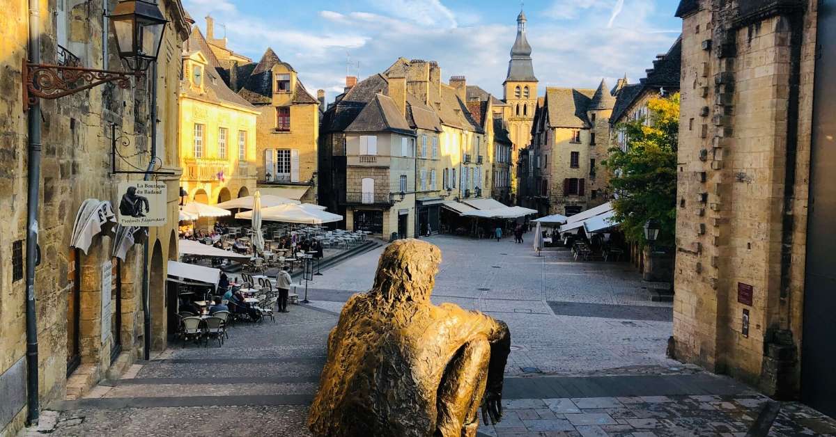 Market place in Sarlat: Dordogne and Aveyron episode