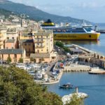 Beautiful port and city view in Corsica