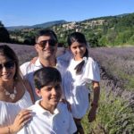 Seeonie and her family in front of a lavender field: Family Vacation in Provence and the French Alps