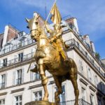 Golden statue of Joan of Arc on a horse: Searching for Joan of Arc in rural France episode