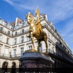 Golden statue of Joan of Arc on a horse: Searching for Joan of Arc in rural France episode