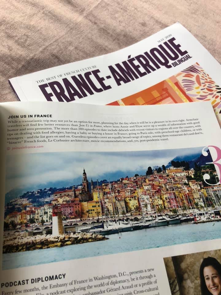 Article about Join Us in France in the France-Amérique magazine