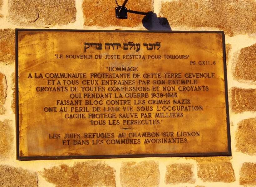 Le Chambon commemorative plaque