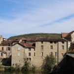 The town of Saint-Antonin-Noble-Val, the Aveyron river and bridge