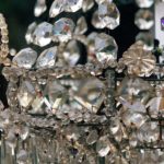 Glass chandelier at the Paris Saint-Ouen Flea Market