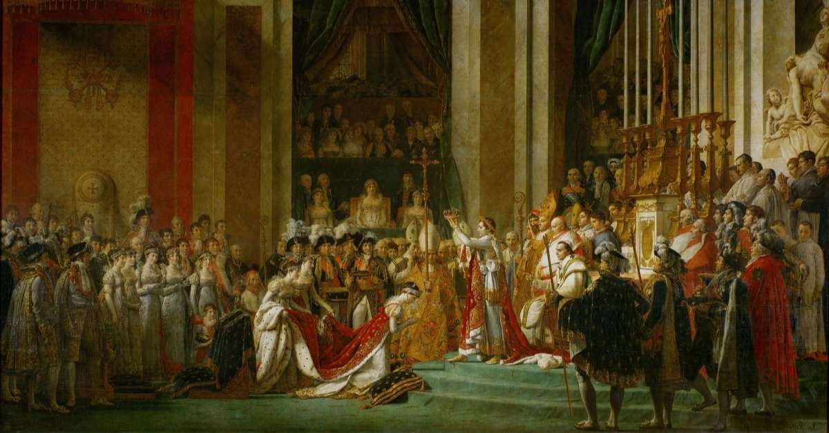The Coronation of Napoleon painting of Jacques-Louis David