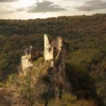 The Ruined Castle of Penne seen from a distance