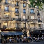 A building and cafés in the 15th arrondissement: new normal in Paris in 2021