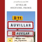 The sign at the entrance of Auvillar in Occitanie