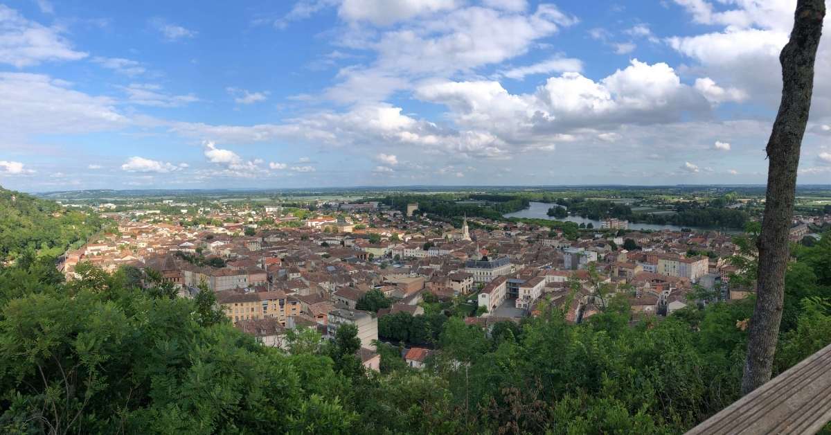 A view of Moissac from a scenic ventage point