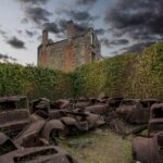 Destroyed cars at Oradour-sur-Glane