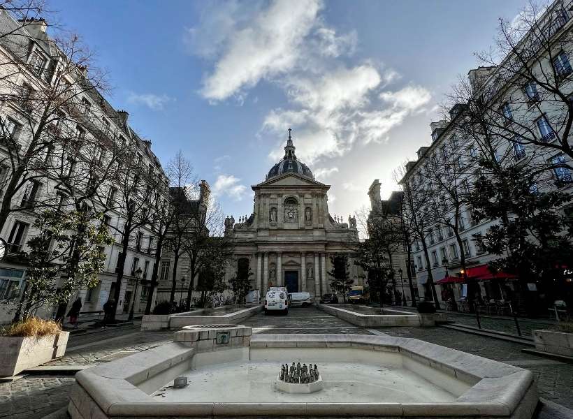 Place de la Sorbonne along the Latin Quarter tour starts