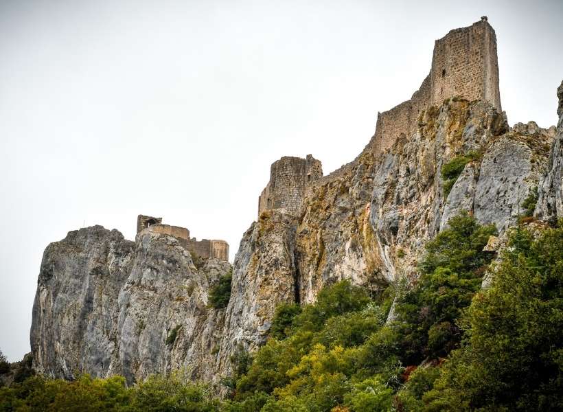 The ruin of the Chateau of Peyretuse: crusade against the Cathars episode