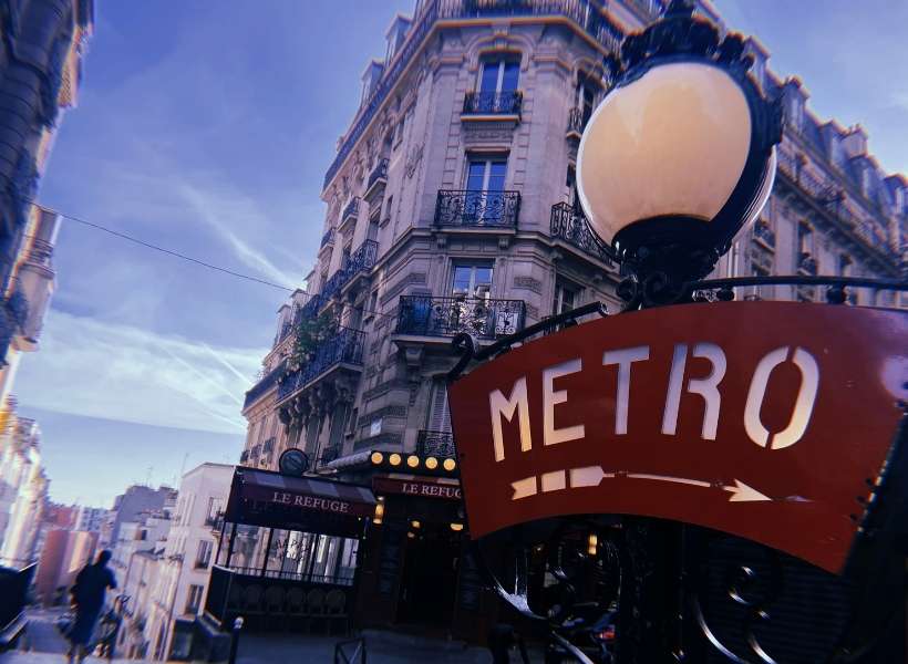 Metro entrance in Paris: France on a student budget episode