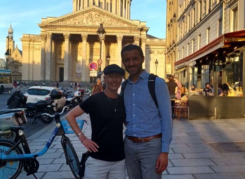 Calee and her cousin in front of the Pantheon in Paris: Brittany and Paris episode