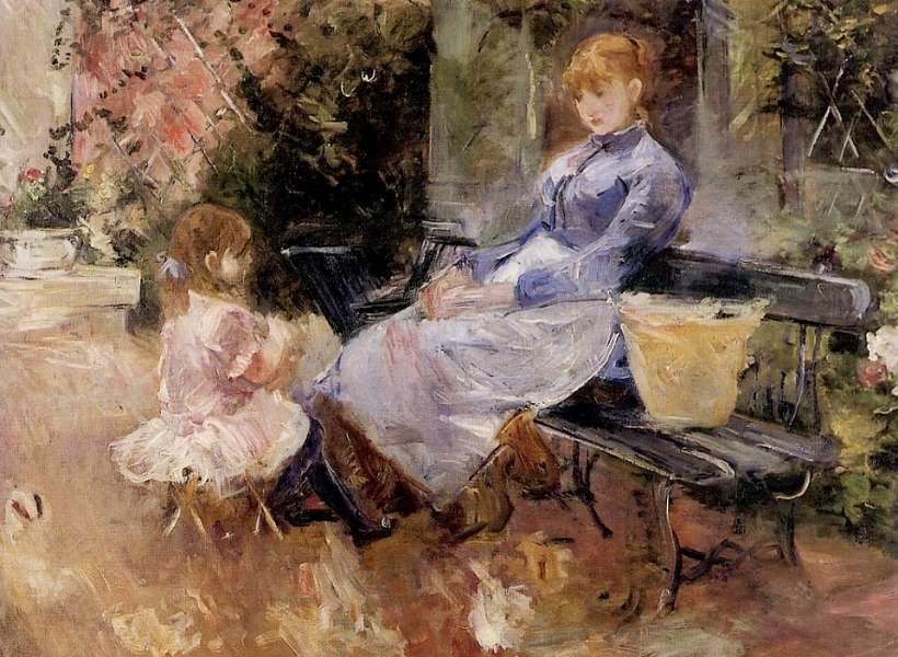 One of Berthe Morisot's domestic scenes called La Fable (the Fable)