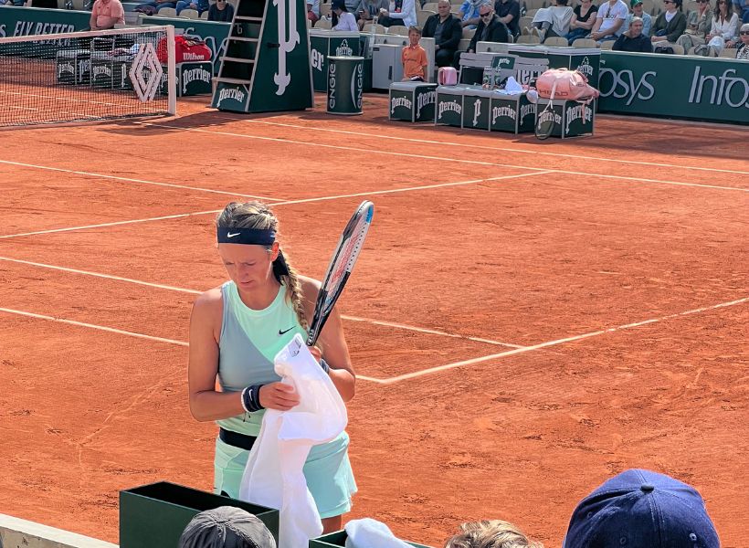 Azerenka taking a break at Roland-Garros