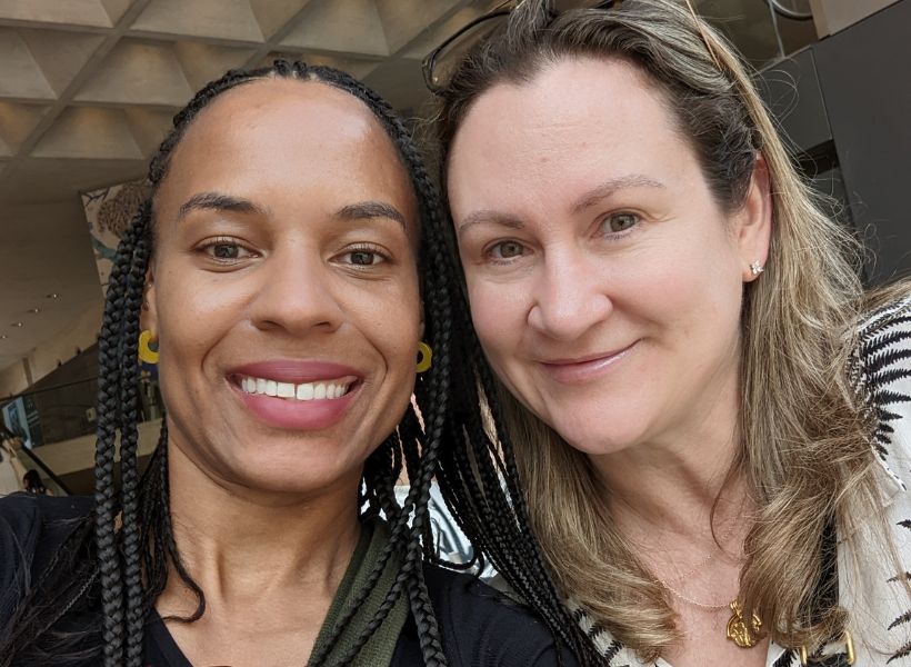 Adrienne and Nathalie on their visit to France