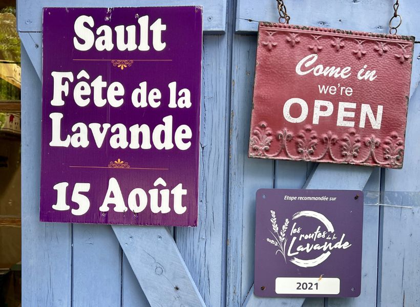 Sign about the Fête de la Lavande in Sault: Favorite Villages in the Lubéron episode