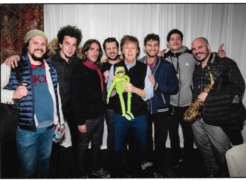 Ignacio and his band playing with Paul McCartney