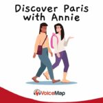 Women walking and VoiceMap logo