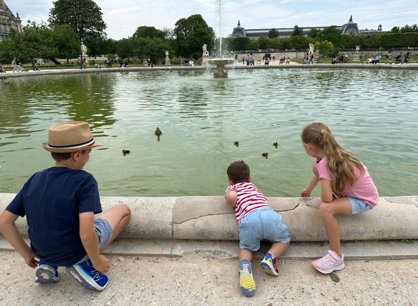 Susie's children playing at the Luxembourg Garden: First Time in France episode