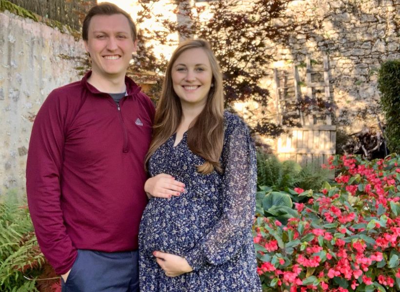 Hannah Compton and her husband in France