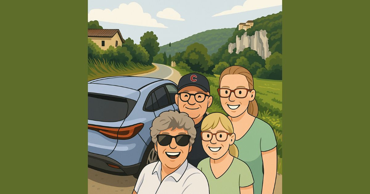 Annie Sargent on a day trip with a family