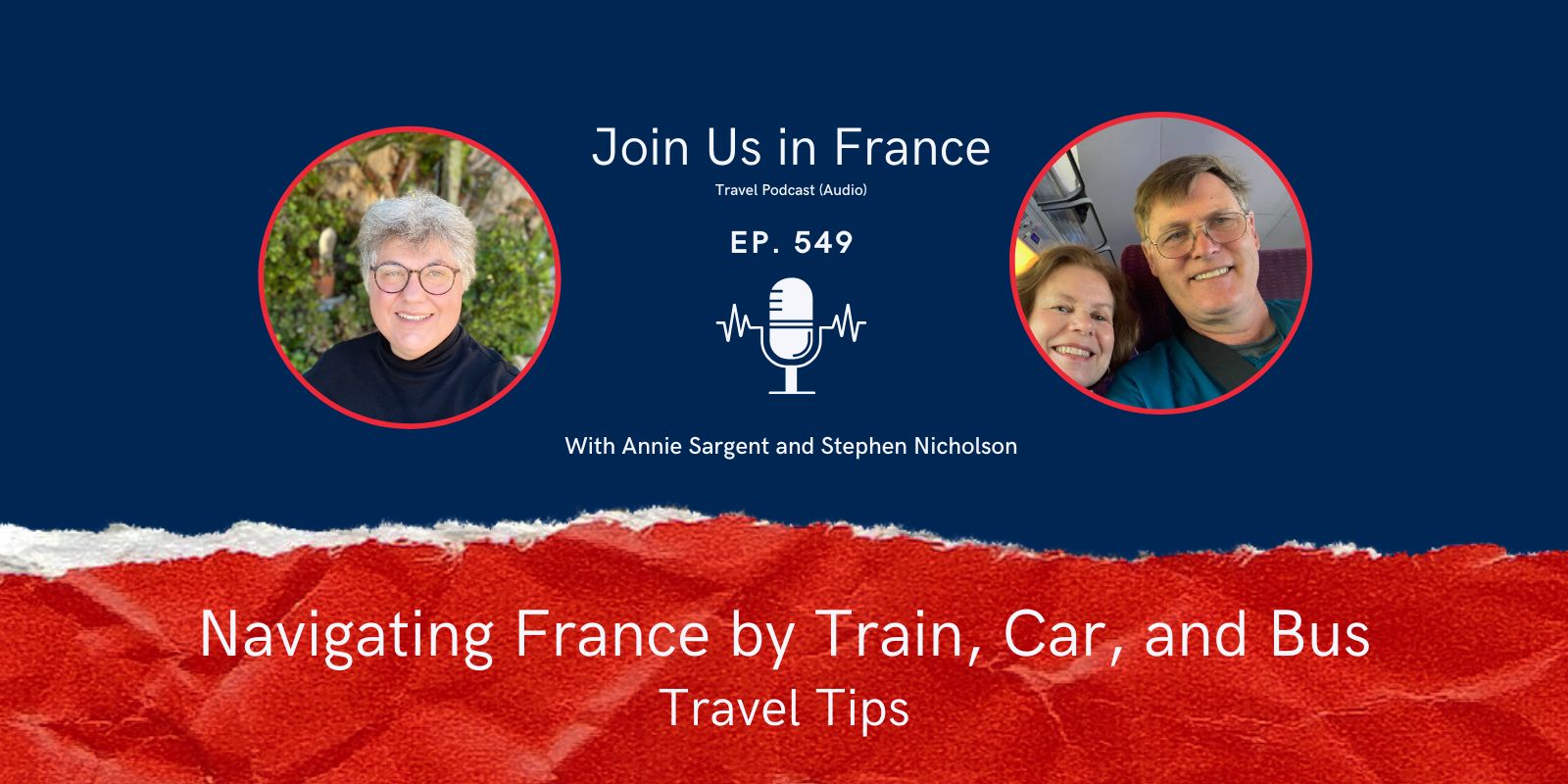 Annie Sargent and Stephen Nicholson: Navigating France by Train, Car and Bus episode