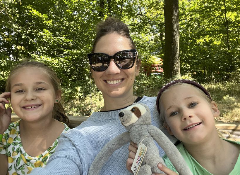 Brooke and her children enjoying Saint-Étienne