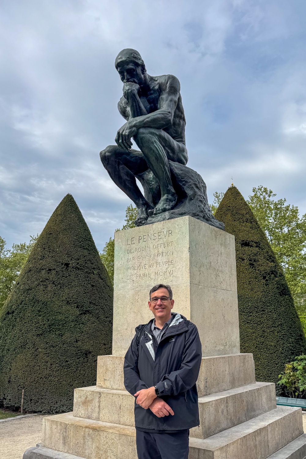 Rick in front of Rodin's Thinker: One day in Paris itinerary episode