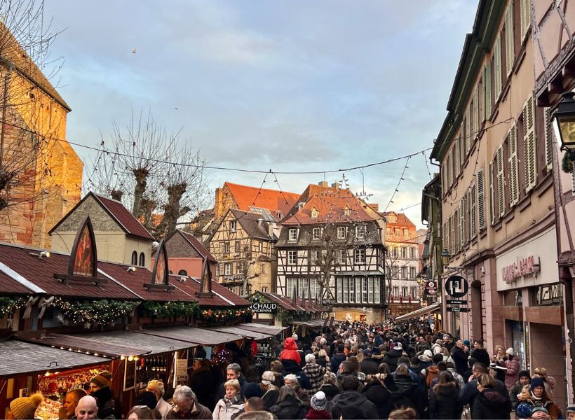 Crowd at the Christmas Market in Strasbourg