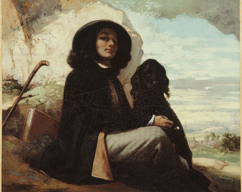 Gustave Courbet, Self-Portrait with Black Dog